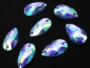 Sapphire AB színű csepp alakú kristály