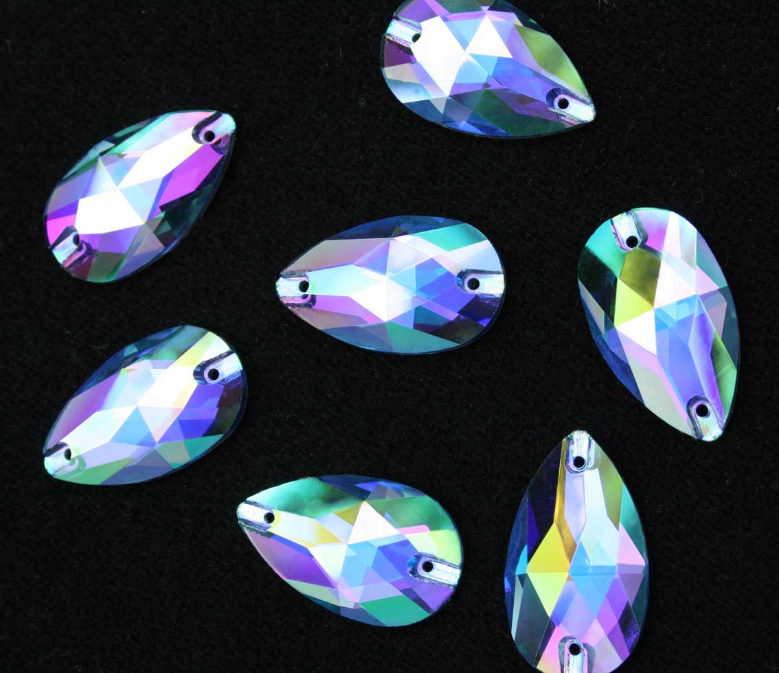 Sapphire AB színű csepp alakú kristály