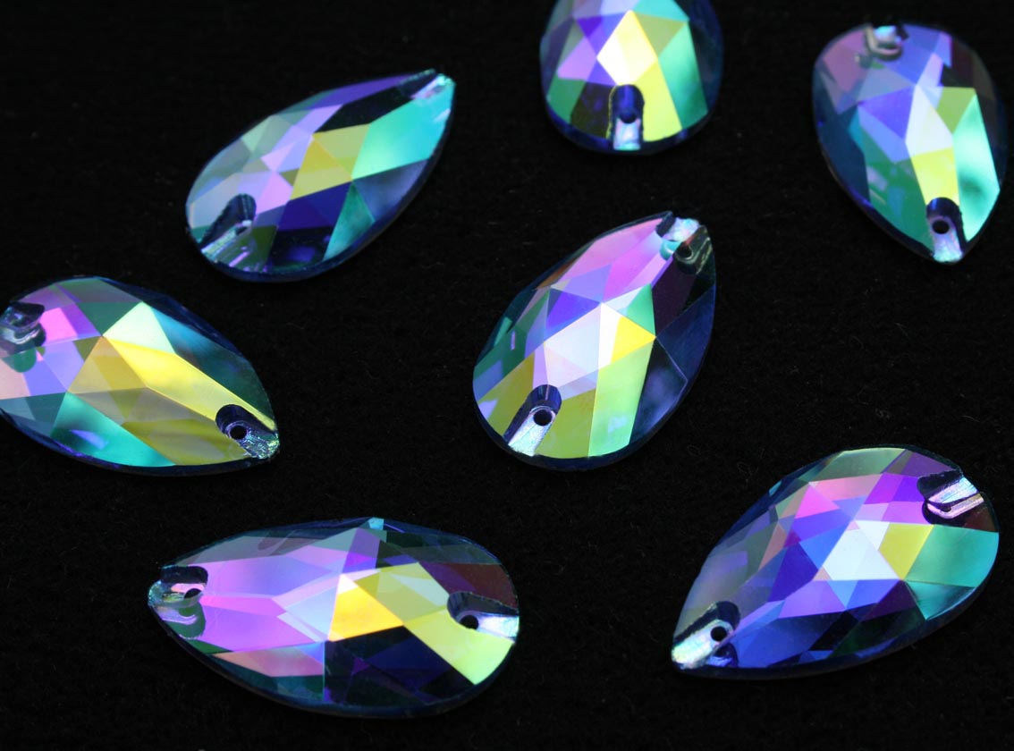 Sapphire AB színű csepp alakú kristály