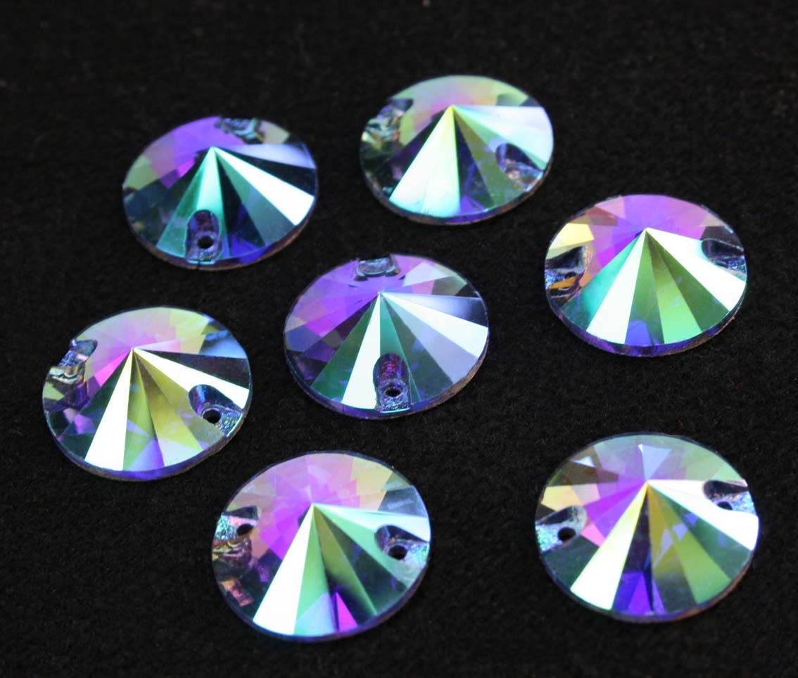 Sapphire AB színű kör alakú kristály