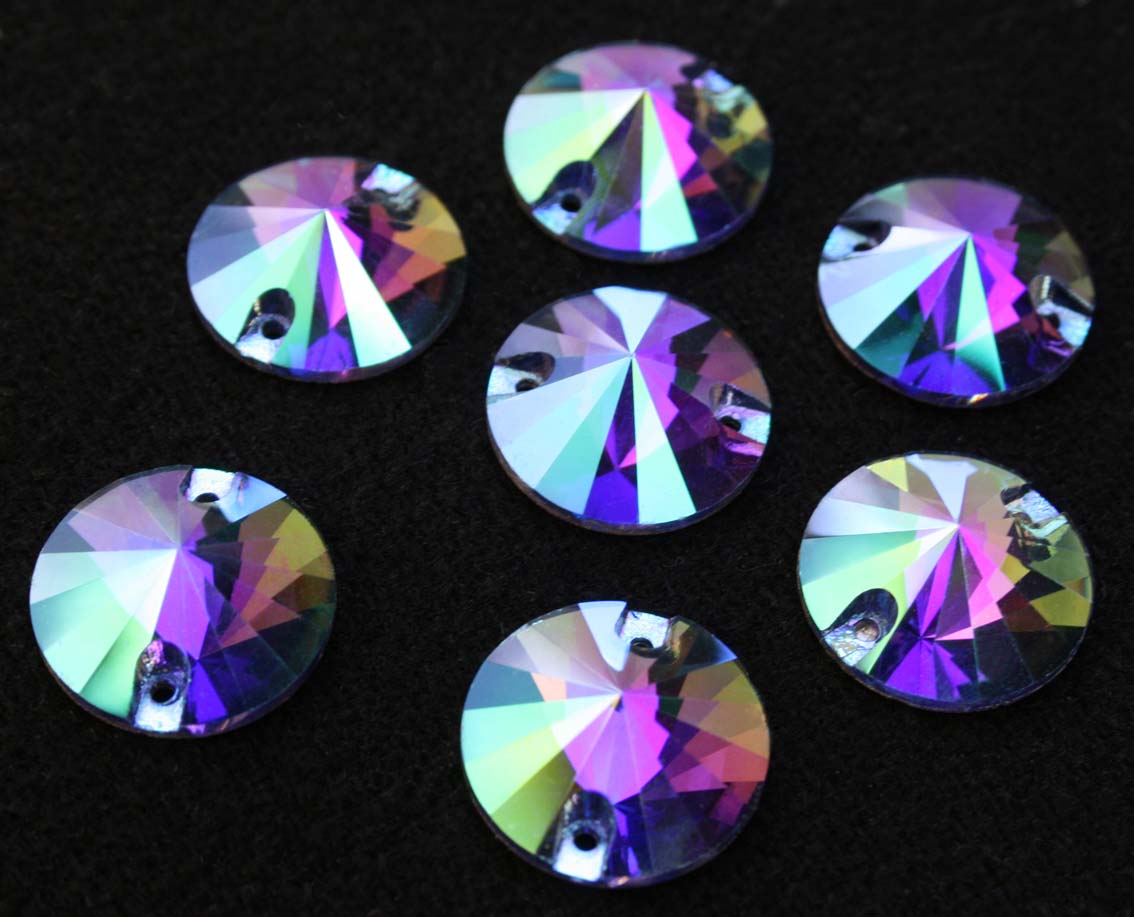 Sapphire AB színű kör alakú kristály