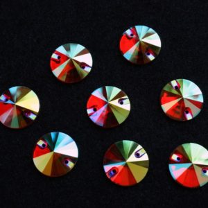 Siam AB színű kör alakú kristály