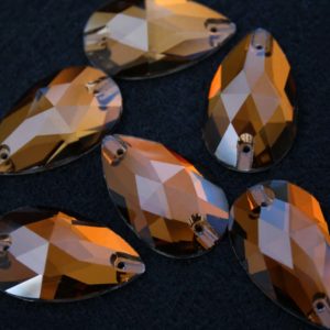 Smoked Topaz színű csepp alakú kristály