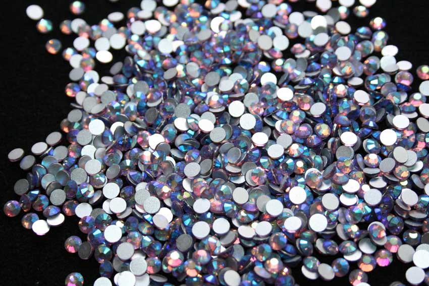 Light Amethyst AB ragasztható kristálykő