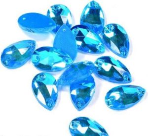 Neon Blue AB színű csepp alakú kristály