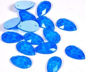 Neon Blue színű csepp alakú kristály