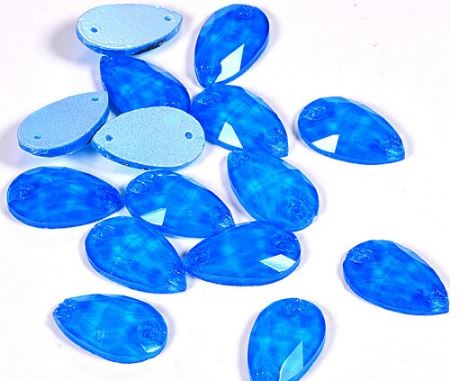 Neon Blue színű csepp alakú kristály
