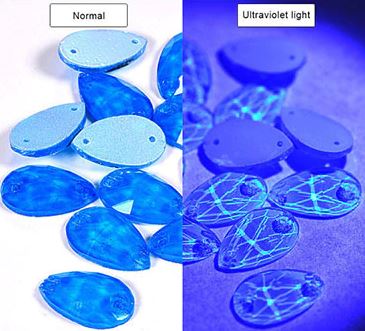 Neon Blue színű csepp alakú kristály