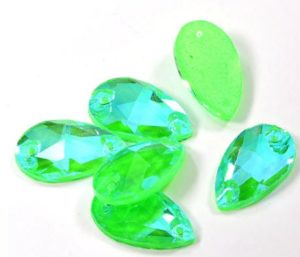 Neon Green AB színű csepp alakú kristály