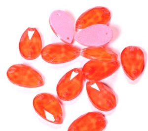 Neon Dark Orange színű csepp alakú kristály