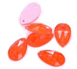 Neon Dark Orange színű csepp alakú kristály