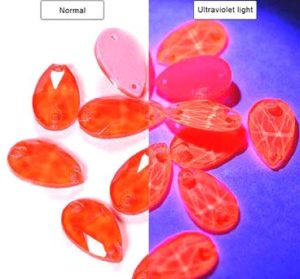 Neon Dark Orange színű csepp alakú kristály