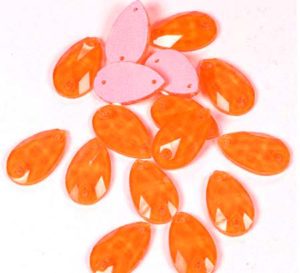 Neon Orange színű csepp alakú kristály