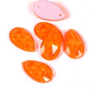 Neon Orange színű csepp alakú kristály