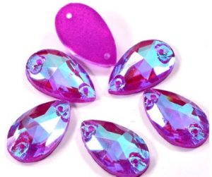 Neon Purple AB színű csepp alakú kristály