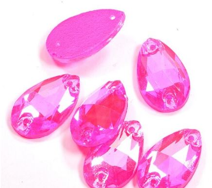 Neon Rose AB színű csepp alakú kristály