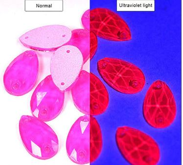Neon Rose színű csepp alakú kristály