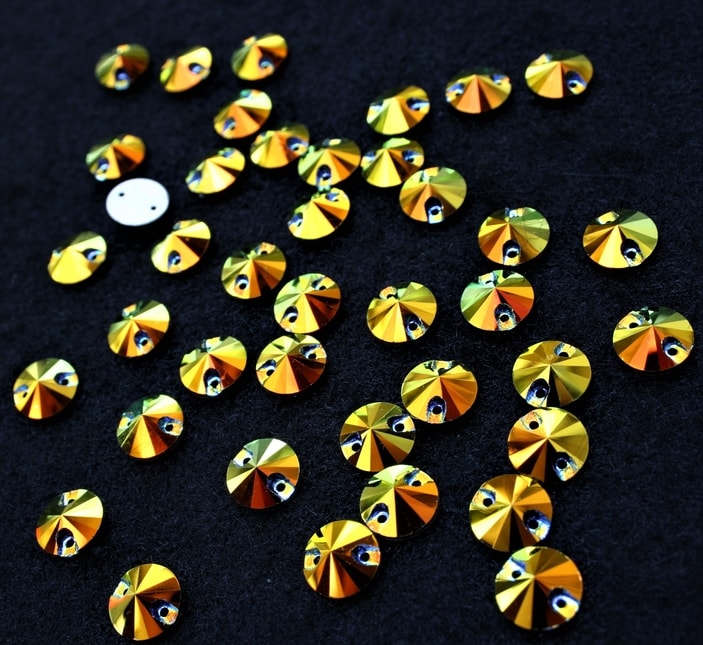 Gold AB színű kör alakú kristály