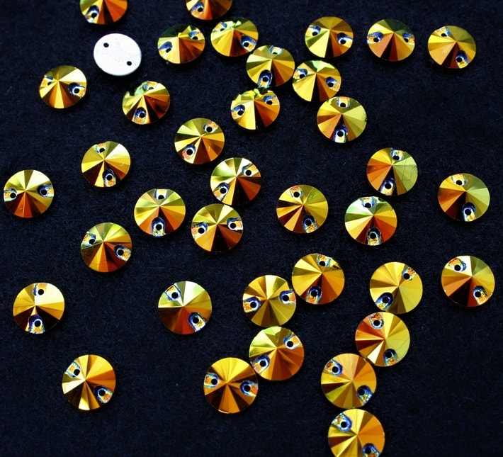 Gold AB színű kör alakú kristály