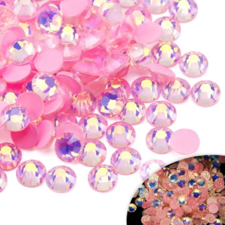 Neon Light Rose AB színű ragasztható kristálykő