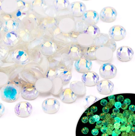 Neon White AB színű ragasztható kristálykő