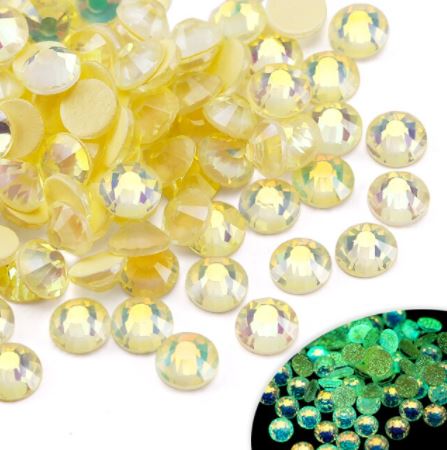 Neon Yellow AB színű ragasztható kristálykő