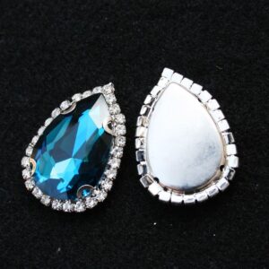 Csepp bross - kristály ruhadísz - 428 - Blue Zircon