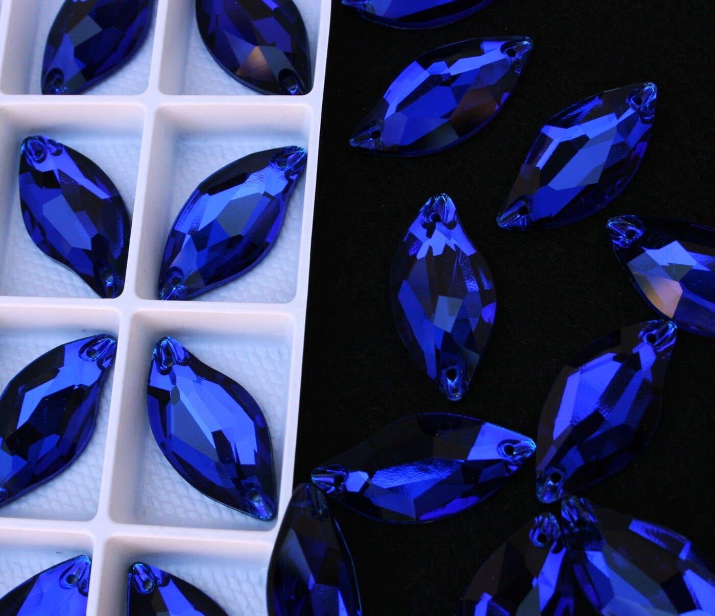 Cobalt színű levél alakú kristály