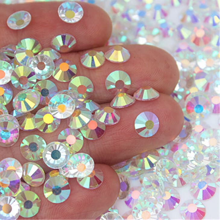 Transparent Crystal AB színű ragasztható kristálykő