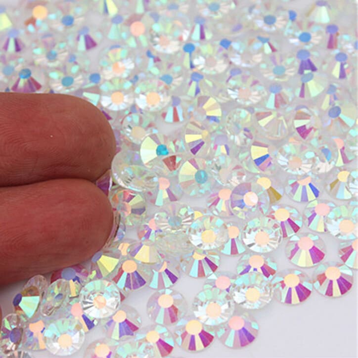 Transparent Crystal AB színű ragasztható kristálykő