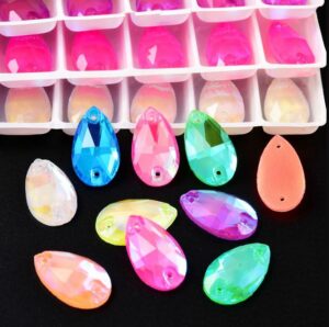 Neon AB színű csepp alakú kristály