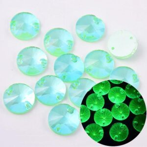 Neon Green AB színű kör alakú kristály
