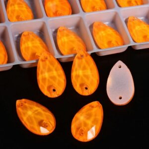 Neon Orange színű csepp alakú kristály