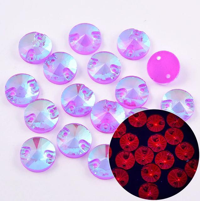 Neon Purple AB színű kör alakú kristály - Kristály Kuckó Neon Purple AB színű kör alakú kristály