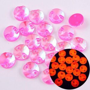 Neon Rose AB színű kör alakú kristály