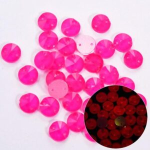 Neon Rose színű kör alakú kristály