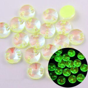 Neon Yellow AB színű kör alakú kristály