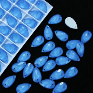 Neon Light Blue színű csepp alakú kristály