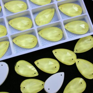 Neon Light Yellow színű csepp alakú kristály