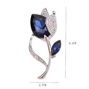 Tulipán bross kristálykövekkel - 439
