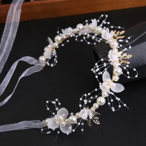 Gyöngyös menyasszonyi hajpánt virágokkal