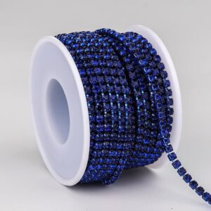 Színes strasszlánc színes foglalatban - Sapphire