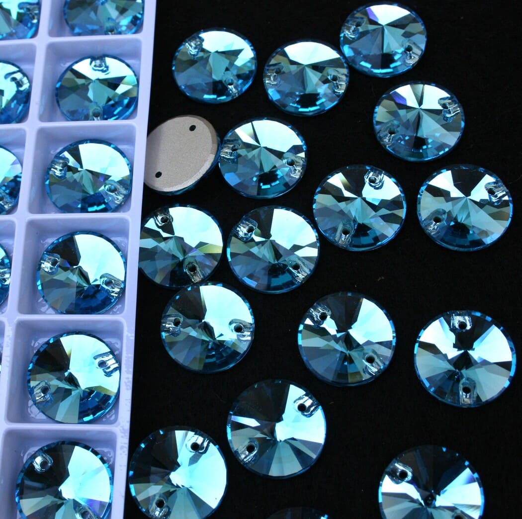 Aquamarine színű kör alakú kristály - Kristály Kuckó Aquamarine színű kör alakú kristály