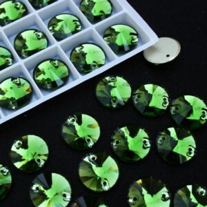 Fern Green színű kör alakú kristály