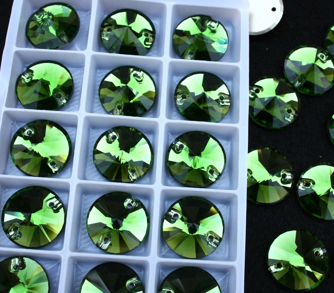 Fern Green színű kör alakú kristály - Kristály Kuckó Fern Green színű kör alakú kristály