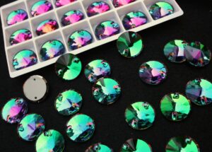 Green Volcano színű kör alakú kristály