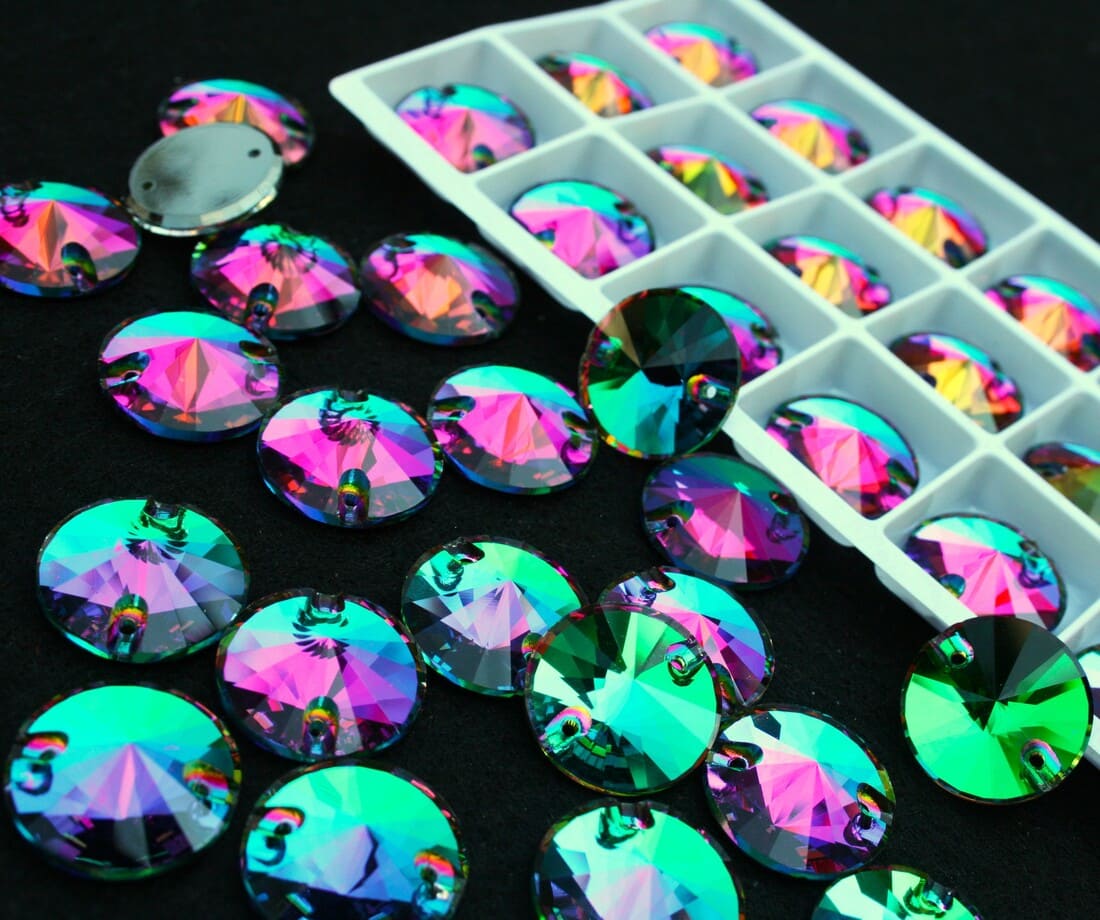 Green Volcano színű kör alakú kristály