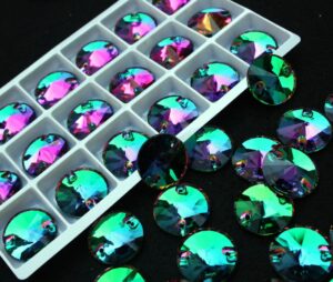 Green Volcano színű kör alakú kristály