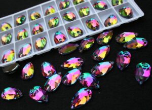 Green Volcano színű csepp alakú kristály