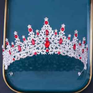 Piros tiara kristálykövekkel